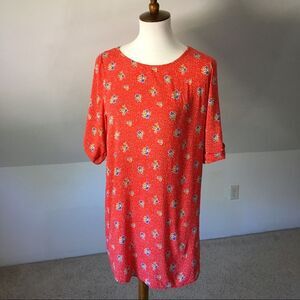 Cherry Red Floral T-Shirt Slip Dress Tunic